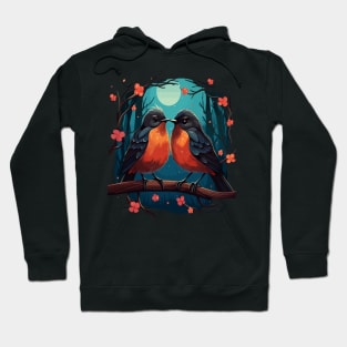 American Robin Couple Valentine Hoodie